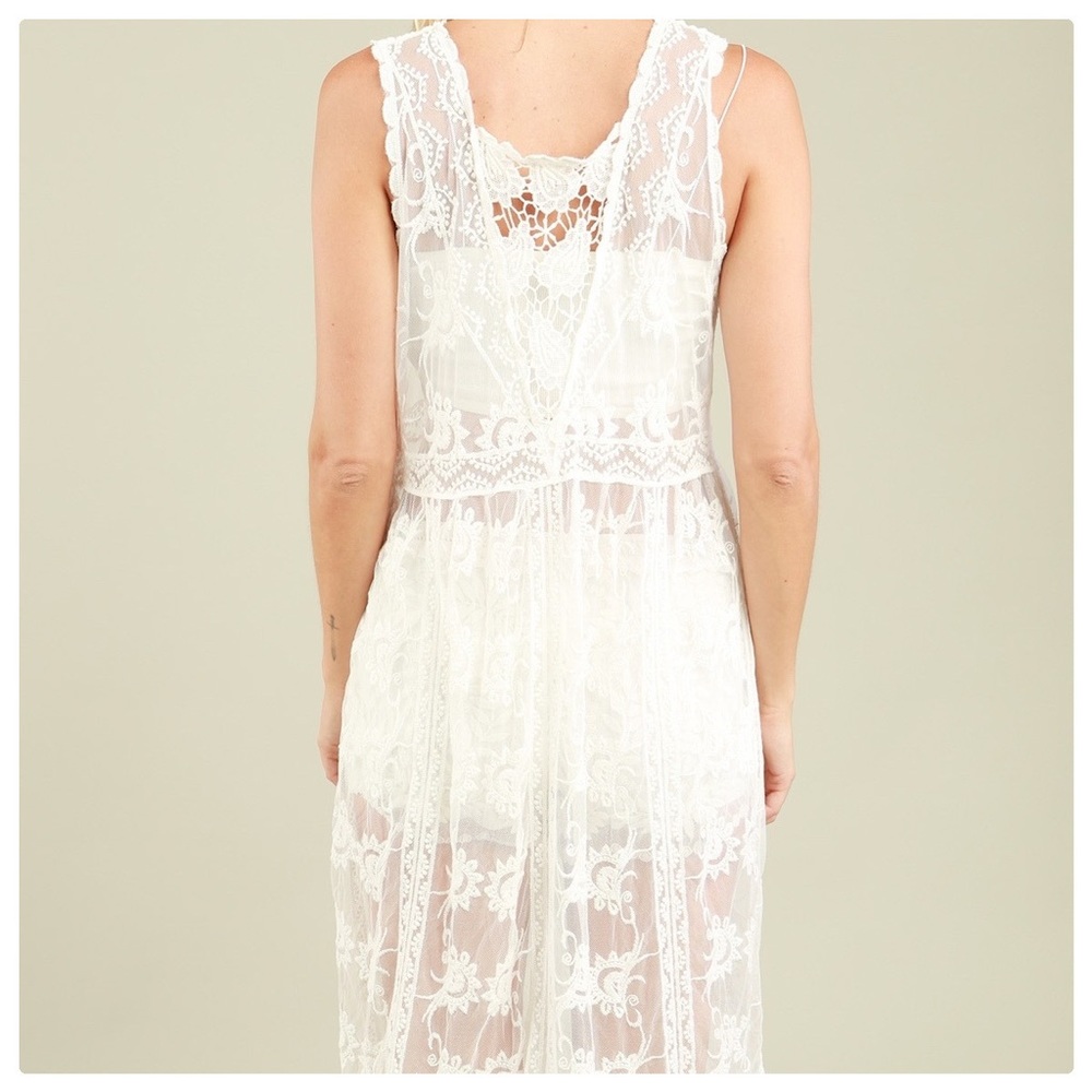 POL Naomi Ivory Lace Cover up Kimono Dress - Picture 7 of 16
